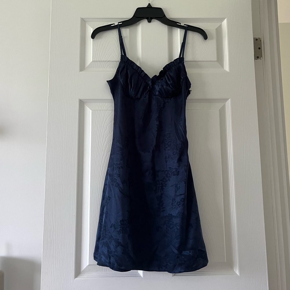 Pacsun Lottie Moss Navy Jacquard Dress